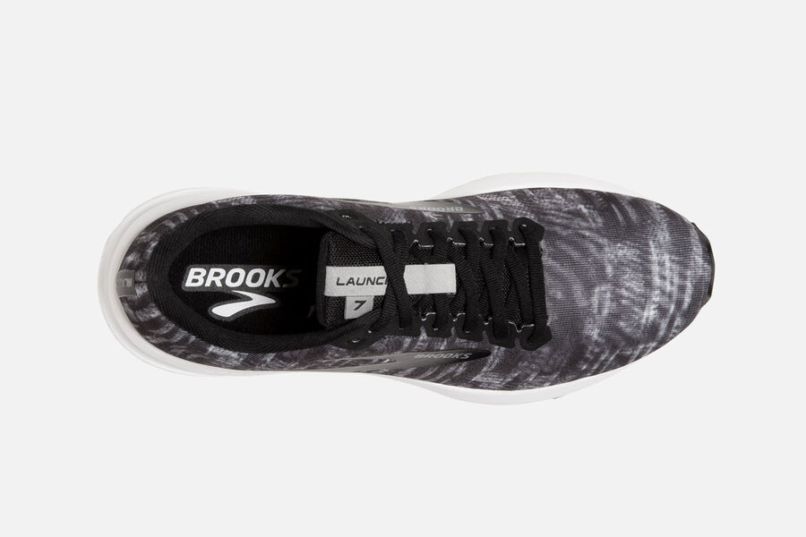 Brooks Running Shoes - Launch 7 Road Womens - Black/Grey/White - TFJ-206975